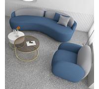 KIBONCY Curved Sofa Made of Tech Fabric, Luxurious Hotel Lobby Chairs, Trendy Tech Fabric Sofas For Lounge Areas and Clothing Stores(F 2.3m Set)