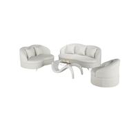 KIBONCY Curved Sofa Overall Pumpkin Shaped Plush Upholstered Couch Cloud, Modern Deep Seat Boucle, for Living Room, Bedroom(12)