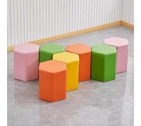 KIBONCY Designed Unusual Leisure Sofa Set, Hexagon Modular Stool Set, for Playroom, Classroom & Office Collaborative Space(A,60cm*40cm)