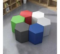 KIBONCY Designed Unusual Leisure Sofa Set, Hexagon Modular Stool Set, for Playroom, Classroom & Office Collaborative Space(B,45cm*40cm)