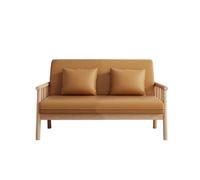 KIBONCY Durable Microfiber Leather 3-Seater Sofa,Mid-Century Modern, Solid Wood Frame Couch with Lumbar Pillows(A,155cm)