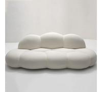 KIBONCY Eco-Friendly Leather Cloud Sofa,Lazy Floor Couch, Creamy Couches for Living Room LoveSeat, Cozy Leisure Boneless for Bedroom Office, Cafe,Bar(White,160x92x76cm)