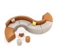 KIBONCY Elegante Conjunto de sofá y Mesa en Forma de S, mobiliario contemporáneo for Salas de Espera de oficinas, hoteles, recepciones clínicas y Salones comerciales.(A)