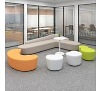 KIBONCY Elegante y Creativo Juego de Asientos Irregulares, combinación Moderna de sofá y Taburete for Oficina, Muebles tapizados cómodos for salón de Empresa y Espacio público(B)