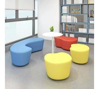 KIBONCY Elegante y Creativo Juego de Asientos Irregulares, combinación Moderna de sofá y Taburete for Oficina, Muebles tapizados cómodos for salón de Empresa y Espacio público(A)