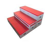 KIBONCY Elevadores de Coro móviles Plegables de 3 Niveles, escalones de Escenario portátiles for Aula de música Escolar, Plataforma de actuación de Coro, Coral Ajustable(A)