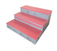 KIBONCY Elevadores de Coro móviles Plegables de 3 Niveles, escalones de Escenario portátiles for Aula de música Escolar, Plataforma de actuación de Coro, Coral Ajustable(D)