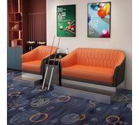 KIBONCY Elevated Stainless Steel Base Billiard Viewing Couch, Spectator Sofa Set, PU Leather Pool Watching Chair Wear Resistant Furniture(E)