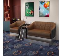 KIBONCY Elevated Stainless Steel Base Billiard Viewing Couch, Spectator Sofa Set, PU Leather Pool Watching Chair Wear Resistant Furniture(G)