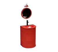KIBONCY Estación De Lavado De Pedestal Curvo Integrada con Lavabo Empotrado De Acero Inoxidable, Unidad De Lavado De Manos Independiente con Carcasa Reforzada Acanalada For La Trastienda(Style2)