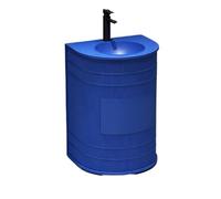 KIBONCY Estación De Lavado De Pedestal Curvo Integrada con Lavabo Empotrado De Acero Inoxidable, Unidad De Lavado De Manos Independiente con Carcasa Reforzada Acanalada For La Trastienda(Style9)