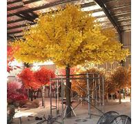 KIBONCY Extend Ginkgo Tree - Árbol grande de plantas verdes para aterrizaje, accesorios de paisajismo, árbol de ginkgo biloba, simulación rocosa de árbol de ginkgo, árboles falsos, 4 m x 3 m