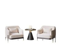 KIBONCY Fabric Accent Chair Set, Mid-Century Modern Single Sofa with Gold Metal Legs, Soft Seating Lounge for Living Room Hotel Lobby(A-50cm)