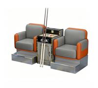 KIBONCY Faux Leather Billiard Spectator Chair Set, Heavy Duty Pool Table Watching Sofa with Marble Texture Side Cabinet Leisure Seating for Snooker Hall(B)