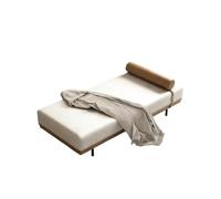 KIBONCY Faux Leather Chaise Lounge, Modern Accent Bench with Detachable Bolster Pillow for Bedroom Living Room Entryway, Sturdy Metal Legs(E,190x60x42cm)