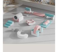 KIBONCY Foam Climbing Blocks for Toddlers, Soft Set Indoor Play Gym for Crawling and Sliding for, Playset(C)