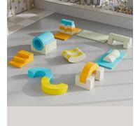 KIBONCY Foam Climbing Blocks for Toddlers, Soft Set Indoor Play Gym for Crawling and Sliding for, Playset(E)
