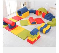 KIBONCY Foam Climbing Blocks with Ramp & Stairs for Toddlers,Baby Gym with Ultra High Density Soft Play Set for Crawling for Infant, Babies & Kids(C)