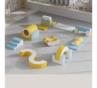 KIBONCY Foam Climbing Blocks with Ramp & Stairs for Toddlers,PU Leather Baby for Flexible Seating Classroom Furniture(G)