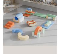 KIBONCY Foam Climbing Blocks with Ramp & Stairs for Toddlers,PU Leather Baby for Flexible Seating Classroom Furniture(C)