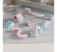 KIBONCY Foam Climbing Blocks with Ramp & Stairs for Toddlers,PU Leather Baby for Flexible Seating Classroom Furniture(E)