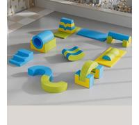 KIBONCY Foam Climbing Blocks with Ramp & Stairs for Toddlers,PU Leather Baby for Flexible Seating Classroom Furniture(A)