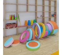 KIBONCY Foam Climbing Blocks with Ramp & Stairs for Toddlers,Soft PU Leather - Baby Climb and Crawl Activity Toys Play Equipment(B)