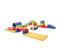 KIBONCY Foam Climbing Blocks with Ramp & Stairs for Toddlers,Soft PU Leather - Baby Climb and Crawl Activity Toys Play Equipment(C)
