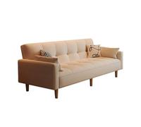 KIBONCY Folding Futon Sofa Couch Mid-Century Modern Tufted Upholstered Loveseat, with Solid Wood Frame,for Bedroom, Living Room(C,140cm)