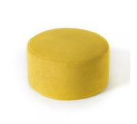 KIBONCY Footstool Fabric Sofa Stool Round Performance Velvet Upholstered Ottoman Pouf, Foot,for Living Room & Bedroom(A,60cm)