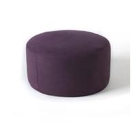 KIBONCY Footstool Fabric Sofa Stool Round Performance Velvet Upholstered Ottoman Pouf, Foot,for Living Room & Bedroom(E,100cm)
