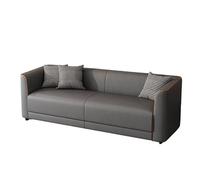 KIBONCY Full All Around Front and Back Leather Sofa Faux Small Loveseat,Cushion Couch for Bedroom Living Room or Office(A,185cm)