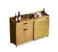 KIBONCY Gabinete de Buffet Industrial con estantes, aparador de Almacenamiento de Metal rústico for Comedor, Cocina, estación de cafetería(C,120 * 40 * 90cm)