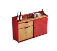 KIBONCY Gabinete de Buffet Industrial con estantes, aparador de Almacenamiento de Metal rústico for Comedor, Cocina, estación de cafetería(D,100 * 40 * 90cm)