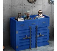 KIBONCY Gabinete de Buffet Industrial de Granja, Mesa de Buffet de Cocina multifunción for Comedor, cafetería o Restaurante(Blue,100x40x90cm)