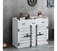 KIBONCY Gabinete de Buffet Industrial de Granja, Mesa de Buffet de Cocina multifunción for Comedor, cafetería o Restaurante(White,80x40x90cm)