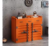 KIBONCY Gabinete de Buffet Industrial de Granja, Mesa de Buffet de Cocina multifunción for Comedor, cafetería o Restaurante(Orange,100x40x90cm)