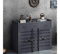 KIBONCY Gabinete de Buffet Industrial de Granja, Mesa de Buffet de Cocina multifunción for Comedor, cafetería o Restaurante(Dark Gray,120x40x90cm)