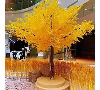KIBONCY Ginkgo - Simulación de árbol de ginkgo, árboles falsos, plantas amarillas grandes, accesorios de paisajismo, árbol de ginkgo, 1 m x 0,8 m