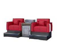 KIBONCY Heavy-Duty Billiard Hall Seating Couch, Wide Seat Design with Lumbar Support, Durable PU Leather Upholstered Viewing Sofa for Commercial Club(C)