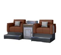 KIBONCY Heavy-Duty Billiard Hall Seating Couch, Wide Seat Design with Lumbar Support, Durable PU Leather Upholstered Viewing Sofa for Commercial Club(B)