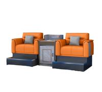 KIBONCY Heavy-Duty Billiard Hall Seating Couch, Wide Seat Design with Lumbar Support, Durable PU Leather Upholstered Viewing Sofa for Commercial Club(E)