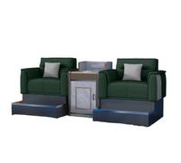 KIBONCY Heavy-Duty Billiard Hall Seating Couch, Wide Seat Design with Lumbar Support, Durable PU Leather Upholstered Viewing Sofa for Commercial Club(D)