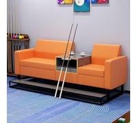 KIBONCY Heavy Load Billiard Hall Two-Seat Seating, Double Seat Sofa, PU Leather Pool Luxury Viewing with Marble Side Table(A)