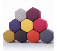 KIBONCY Hexagon Modular Stool Set, Change Shoe Stool, for Playroom, Classroom & Office Collaborative Space (C,45X45X45cm)