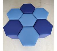 KIBONCY Hexagon Modular Stool Set, Change Shoe Stool, for Playroom, Classroom & Office Collaborative Space (B,35X35X35cm)
