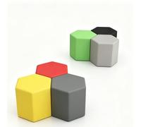 KIBONCY Hexagon Modular Stool Set,Sofa Combination for Training Institutions, for Playroom, Classroom & Office Collaborative Space(A,60 * 40cm)