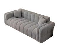 KIBONCY Home Decor 3 Seater Tufted Couch, Premium Soft Fleece Cloud Upholstered Sofa with Throw Pillows, Sturdy Indoor Furniture for Small Living Spaces(B,150cm)