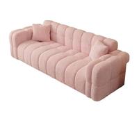 KIBONCY Home Decor 3 Seater Tufted Couch, Premium Soft Fleece Cloud Upholstered Sofa with Throw Pillows, Sturdy Indoor Furniture for Small Living Spaces(C,180cm)