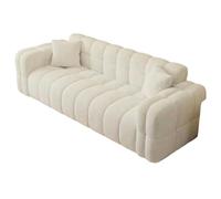 KIBONCY Home Decor 3 Seater Tufted Couch, Premium Soft Fleece Cloud Upholstered Sofa with Throw Pillows, Sturdy Indoor Furniture for Small Living Spaces(A,90cm)